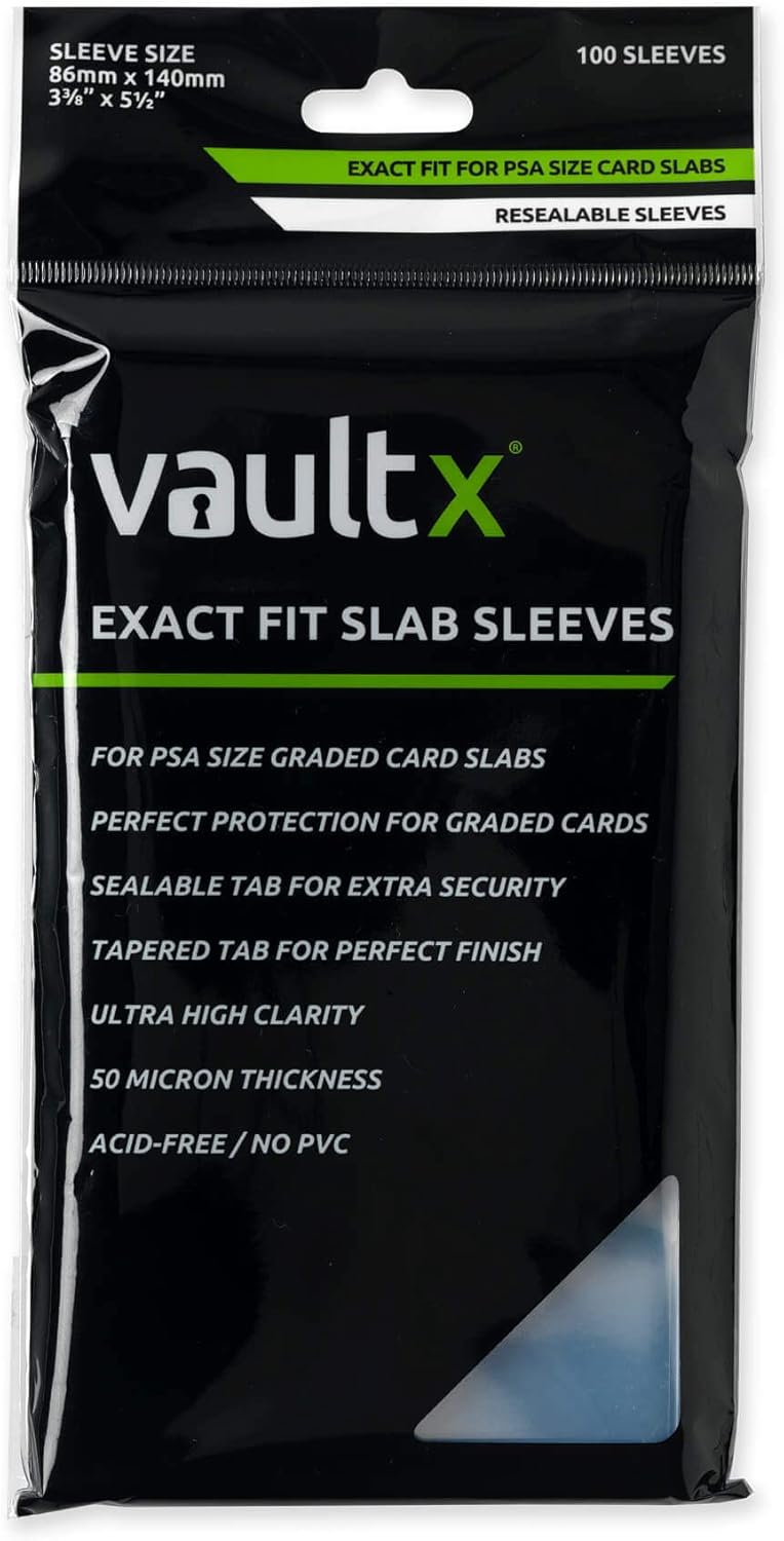 Vault X Graded Trading Card Slab Sleeves, Exact Fit Bags for PSA, MGC, CGC, UGC, GG and Other Similar Sized Cases, Collectible Card Games, Sports, TCG (100 Pack) - Image 1